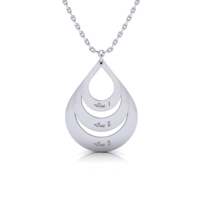Sterling Silver Triple Teardrop Necklace, 18 Inches